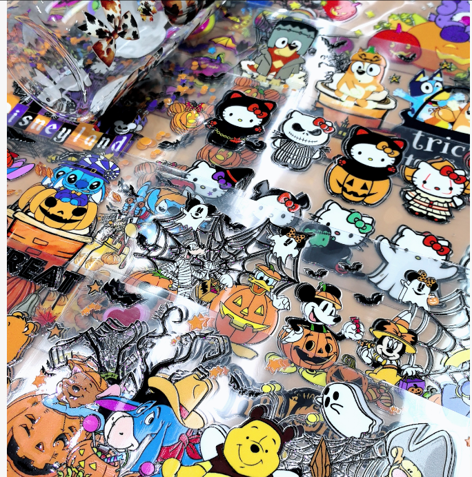 Wholesale Halloween 16oz Cup UV DTF Stickers Random 10pcs/20pcs/50pcs Wraps for DIY Craft Halloween Festival  Wraps